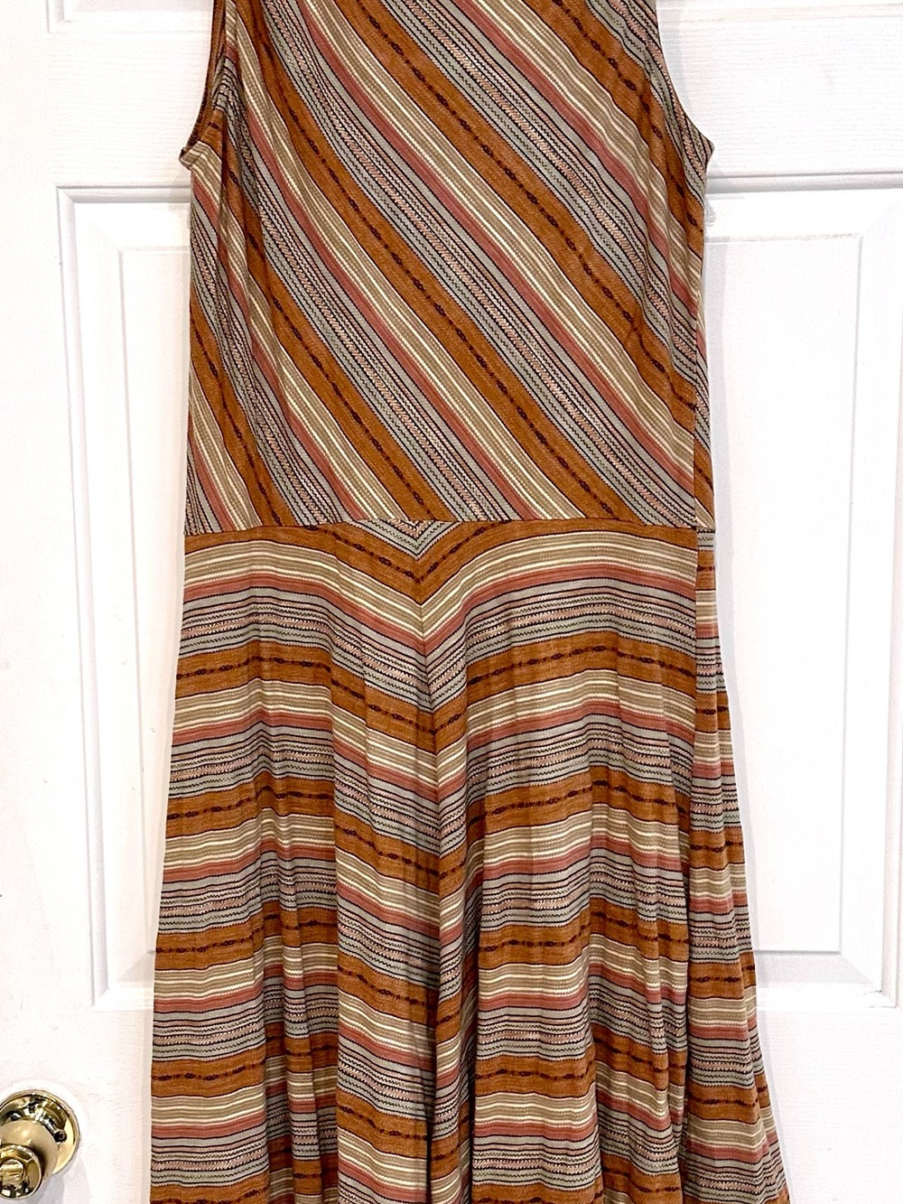 Lauren Ralph Lauren Desert Stripe Flare Dress – Size XL 100% Cotton - Picture 9 of 9